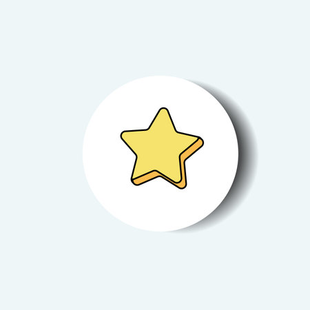 Element of Ukrainian Christmas set in sticker design. Ukrainian Christmas magic in this delightful sticker highlight the colorful Christmas star, a cherished holiday attribute. Vector illustration.のイラスト素材