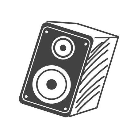 Music instrument of black line set. Bold black outlines create an artistic depiction of towering music columns, celebrating the power of sound. Vector illustration.のイラスト素材