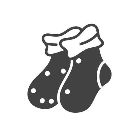 Element of pregnancy themed set. This picture shows socks for newborns that protect little hands from environmental irritants. Vector illustration.のイラスト素材