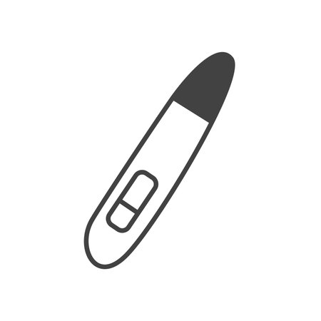 Element of menstruation themed set. A pregnancy test shows a negative result, so women need to be careful with their bodies. Vector illustration.のイラスト素材