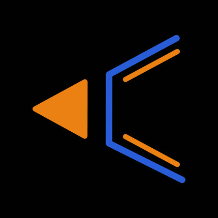 Arrow in cyberpunk style. A cyberpunk design commands attention with a vivid arrow navigating through an intricate, chaotic shape against a deep black background. Vector illustration.のイラスト素材