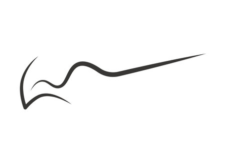 Arrow in hand sketched design. A hand-drawn image feature a prominent black arrow, skillfully employed to convey a sense of direction within the artwork. Vector illustration.のイラスト素材