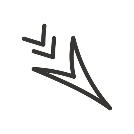 Arrow in hand sketched design. An artistic hand sketch composition incorporates a bold black arrow, elegantly emphasizing the intended direction within the artwork. Vector illustration.のイラスト素材