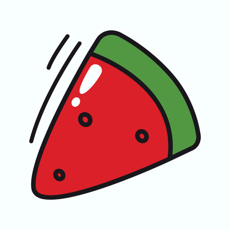 Summer element of colorful set. An illustration with a summer theme, filled with a burst of colorful design showcase delightful watermelon treats outlined with whimsical strokes. Vector illustration.のイラスト素材