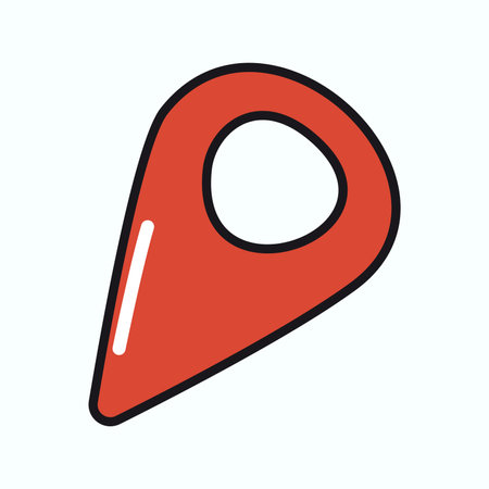 Travel element of colorful set. An inviting travel-themed artwork adorned with outlined map point spark curiosity about the journey and exploration ahead. Vector illustration.のイラスト素材