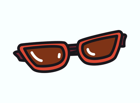 Travel element of colorful set. A vibrant travel-themed design featuring colorful contoured sunglasses that represent the vibrancy of travel in a playful way. Vector illustration.のイラスト素材