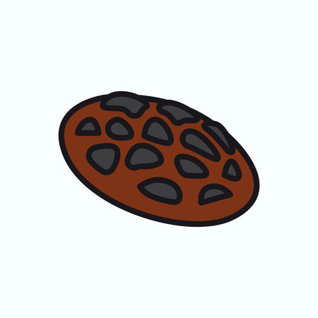 Kitchen element of colorful set. This chocolate cookie tempt the senses with the delightful aroma and indulgence of homemade treats in a vibrant style. Vector illustration.のイラスト素材