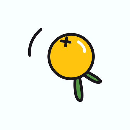 Winter element of colorful set. Winter-themed artwork adorned with a yellow strawberry symbolize the...