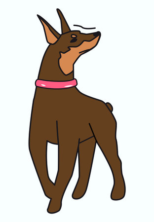 Pets element of colorful set. Illustration with a colorful design of a dog capture the playful and vibrant essence of our loyal canine companions in a dynamic and cheerful style. Vector illustration.のイラスト素材