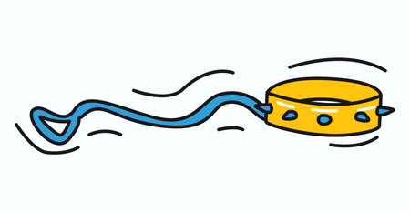 Pets element of colorful set. This illustration with a colorful design of a dog leash capture the playful and vibrant world of pet ownership in a dynamic and cheerful style. Vector illustration.のイラスト素材