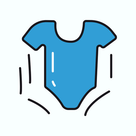 Pregnancy element of colorful set. This artwork adorned with an outlined newborns bodysuit symbolize the love that go into preparing for a new addition to the family. Vector illustration.のイラスト素材