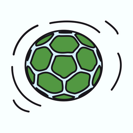 Sport element of colorful set. A dynamic artwork with a colorful design and an outlined football capture the essence of the sport and the energy associated with playing football. Vector illustration.のイラスト素材