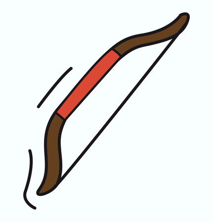 Sport element of colorful set. A captivating sports-themed illustration with a colorful design highlights shooting bow, capturing the essence of precision and skill in archery. Vector illustration.のイラスト素材
