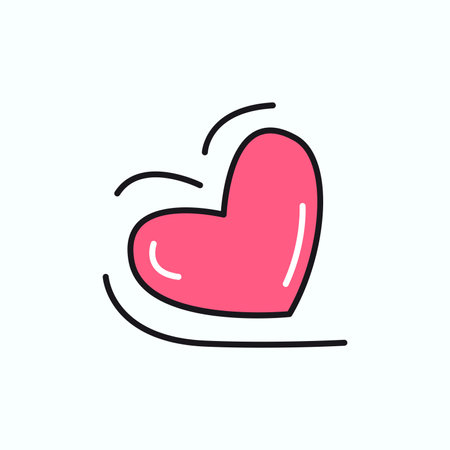 Love element of colorful set. Vibrant, colorful design and an outlined heart sign radiate the warmth and affection that love brings into our lives. Vector illustration.のイラスト素材