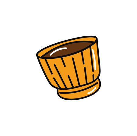 Coffee element of colorful food set. A burst of colors and clear outlines define this coffee and food-themed illustration, emphasizing the enticing cup of steaming hot espresso. Vector illustration.のイラスト素材