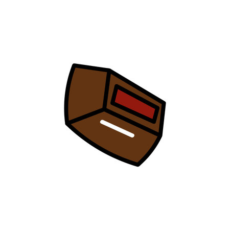 Chocolate of food colorful set. This mouthwatering illustration with design of chocolate candies against a white background exudes elegance and delight. Vector illustration.のイラスト素材