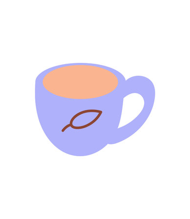 Coffee element of colorful set. This image artfully captures the essence of a hot cup of coffee, its a must-have for coffee enthusiasts and coffee shop promotions. Vector illustration.のイラスト素材