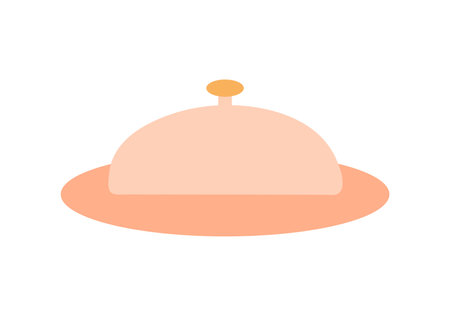 Kitchen element of colorful set. The kitchen tray with a lid, which is depicted on this white background, is a tool for spectacular serving of dishes. Vector illustration.のイラスト素材