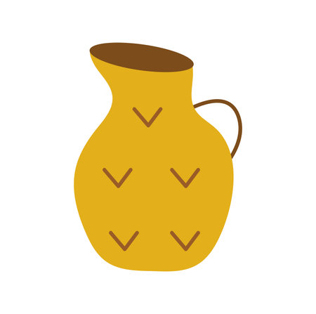 Kitchen element of colorful set. The jug with an interesting design can be used both in the process of preparing dishes and when serving the table. Vector illustration.のイラスト素材