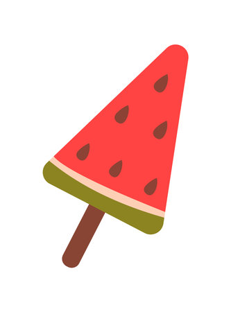 Ice cream of colorful set. This artwork of watermelon ice cream invites viewers to savor the whimsy of a classic treat through thoughtful design. Vector illustration.のイラスト素材