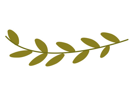 Picnic element of colorful set. This branch become a visual representation of serenity and outdoor leisure, capturing the essence of natures charm in an artful composition. Vector illustration.のイラスト素材