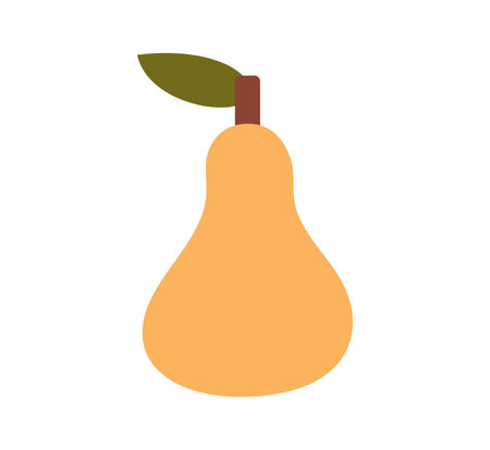 Picnic element of colorful set. This image highlights the pear with a touch of artistic flair, emphasizing its role in adding fresh and vibrancy to the picnic setting. Vector illustration.のイラスト素材