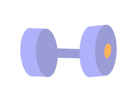 Sport element of colorful set. A captivating illustration seamlessly marries creative design with the robust presence of dumbbells, embodying the spirit of athleticism. Vector illustration.のイラスト素材