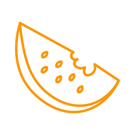 Summer element of set with outline design. This artwork radiates a cheerful summer atmosphere and features a juicy watermelon. Vector illustration.のイラスト素材