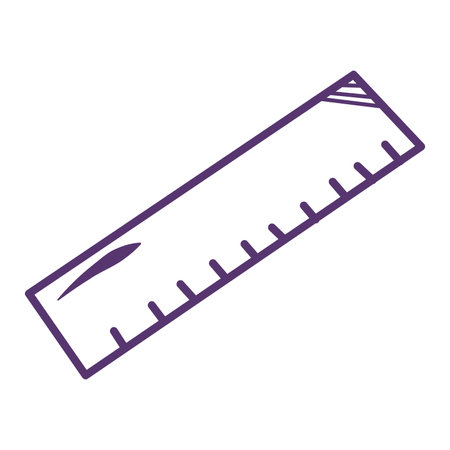 Back to school element of doodle set. This image prominently features a ruler, adding a touch of educational charm to the composition. Vector illustration.のイラスト素材