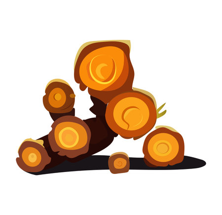 Fire element of colorful set. This colorful illustration showcases a stack of wood logs, perfect for adding a pop of color to your design. Vector illustration.のイラスト素材