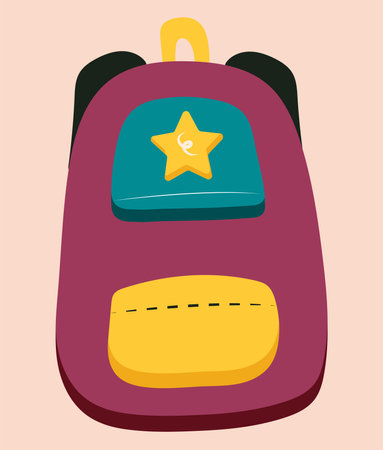 School element of colorful set. With its playful design featuring a backpack, image is the perfect...