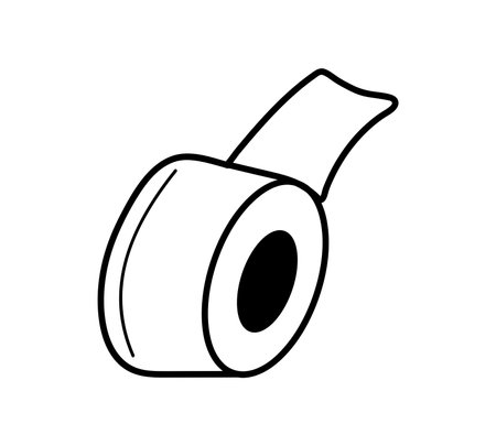 School element of colorful set. This clean and minimalist outline design of scotch tape adds a practical touch to school-themed projects. Vector illustration.のイラスト素材
