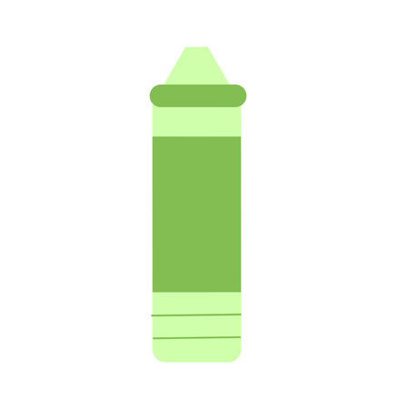 School element of colorful set. This green pencil becomes the perfect tool to express ideas, making learning and creativity a colorful experience. Vector illustration.のイラスト素材