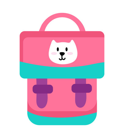 School backpack of colorful set. Featuring a cute backpack design, this illustration sets the tone for the upcoming academic season. Vector illustration.のイラスト素材