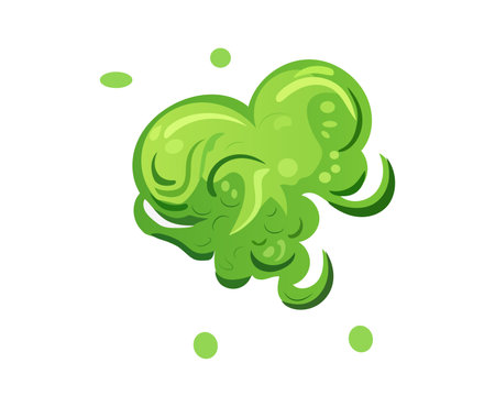 Green venom of set. The green venomous creature takes center stage in this vividly designed illustration, demanding your attention. Vector illustration.のイラスト素材