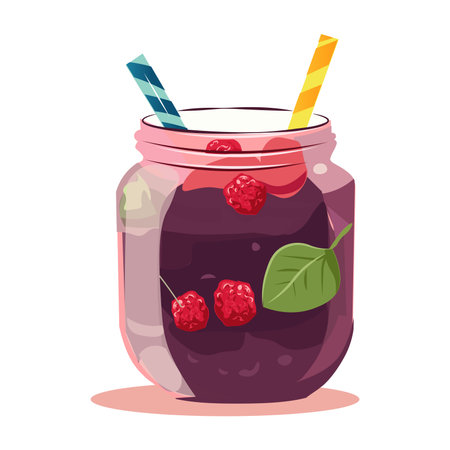 Smoothies of colorful set. This illustration brings the vibrant world of healthy smoothies to life with a playful cartoon design. Vector illustration.のイラスト素材