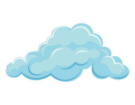Cloud of colorful set. The cartoon cloud in this design seems to be painted onto the skys canvas, adding a playful touch to the composition. Vector illustration.のイラスト素材