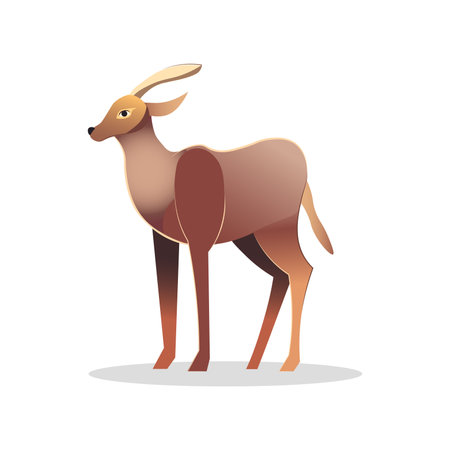 Deer of colorful set. Demonstration of the magical wonderland with this enchanting winter deer cartoon design. Its playful depiction adds a touch of whimsy to the season. Vector illustration.のイラスト素材