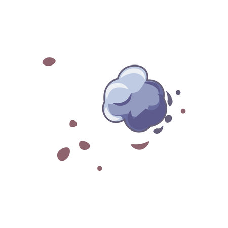 Explosion of colorful set. This cartoon explosion with a cloud of smoke creates an intriguing contrast against the white background. Vector illustration.のイラスト素材