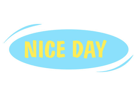 Comic Speech Bubble of colorful set. This comic-themed illustration boast a lively speech bubble and a friendly "nice day" in inviting blue shades. Vector illustration.のイラスト素材
