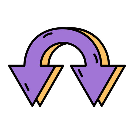 Arrow of doodle set. The artistry of navigation in this colorful 3D arrow design emphasize direction and purpose in a modern and vibrant composition. Vector illustration.のイラスト素材