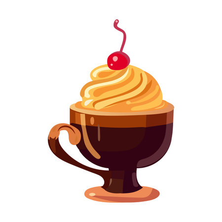 Coffee of colorful set. This illustration showcases a beautifully designed coffee mug set against a crisp white background. Vector illustration.のイラスト素材