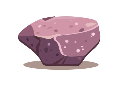 Stones of colorful set. This design skillfully highlights the organic textures and timeless appeal of a nature stone, offering a serene visual experience against white backdrop. Vector illustration.のイラスト素材