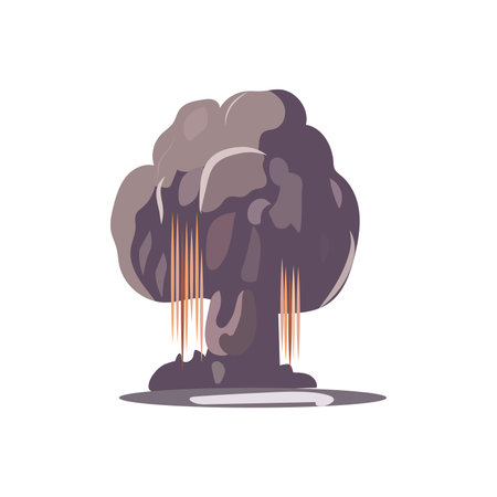 Volcano of colorful set. The cartoon design of this volcanic eruption adds an element of wonder and excitement, making it an ideal addition to any collection. Vector illustration.のイラスト素材