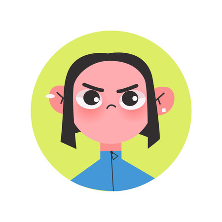 Avatar of emotional person in the colorful style. This illustration features a creative design of...