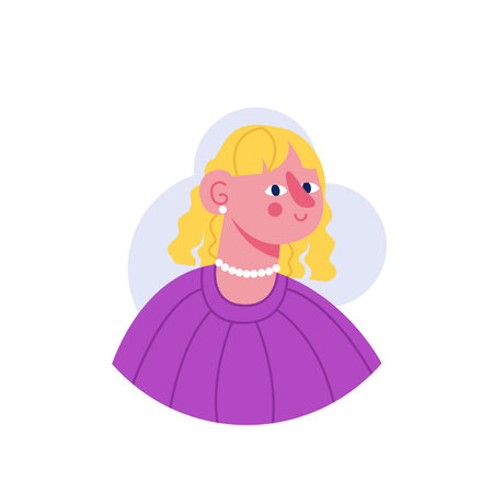 Avatar of person in the colorful style. This illustration features a vibrant and creatively designed avatar of a colorful girl, brought to life with a lively cartoon design. Vector illustration.のイラスト素材