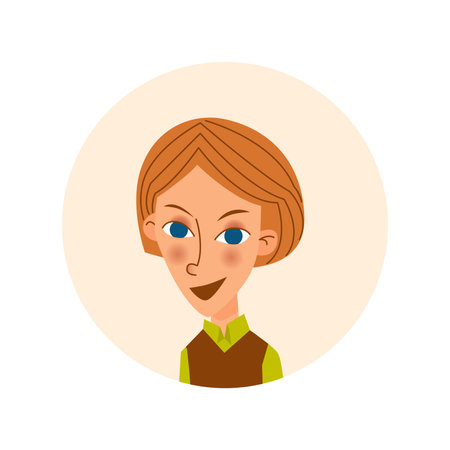 Avatar of person of different race. A heartwarming design feature a womans avatar, celebrating diversity and inviting viewers to connect with its unique character. Vector illustration.のイラスト素材