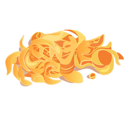 Paste of colorful set. This mouthwatering pasta illustration, meticulously designed and given a whimsical cartoon twist for a delightful addition to your projects. Vector illustration.のイラスト素材