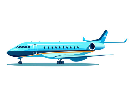 Plane of colorful set. This delightful illustration of an airplane combine expert design with a fun cartoon twist, set against a pure white backdrop. Vector illustration.のイラスト素材