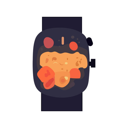 Watch of colorful set. This elegant hand watch illustrated in a sleek and modern design against a pristine white background. Vector illustration.のイラスト素材